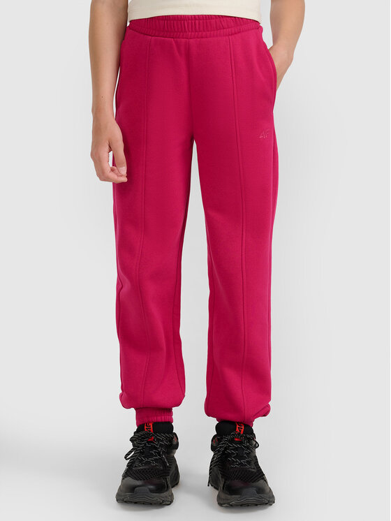 4F 4F Spodnie dresowe BASIC+ Różowy Regular Fit