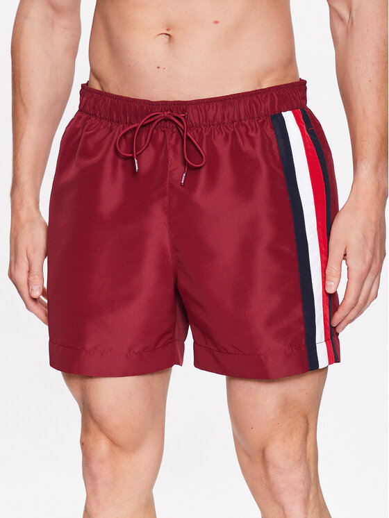 Tommy Hilfiger Kopalne Hlače UM0UM02857 Bordo Rdeča Regular Fit