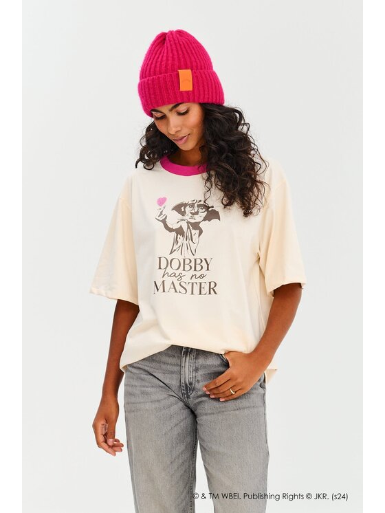 NAOKO NAOKO T-Shirt Dobby Is Free Béžová Regular Fit