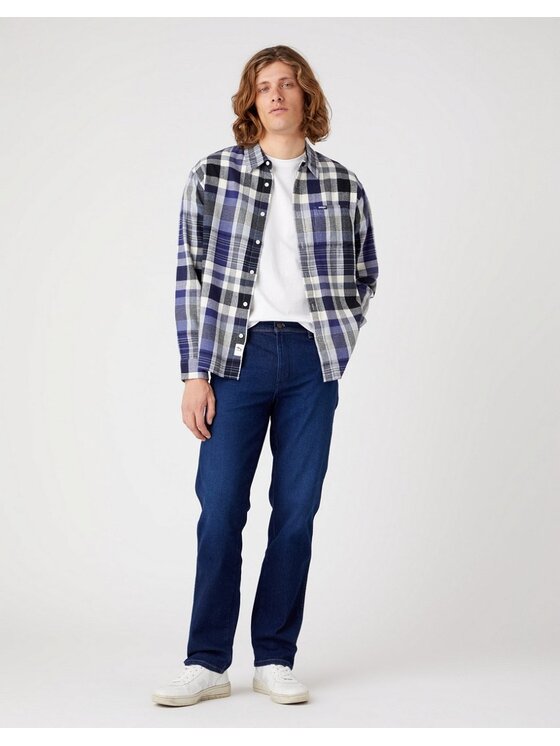 Wrangler Wrangler Koszula 1 PKT SHIRT Fioletowy Regular Fit