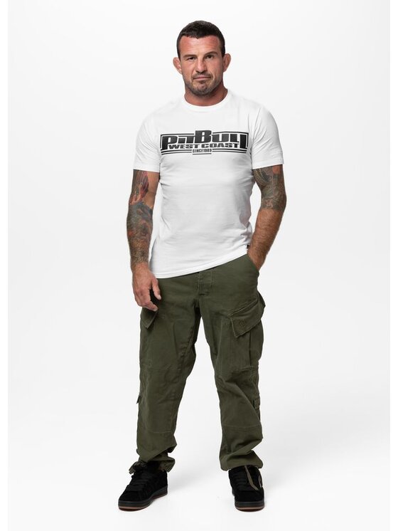 PITBULL PITBULL T-Shirt CLASSIC BOXING Biały Regular Fit