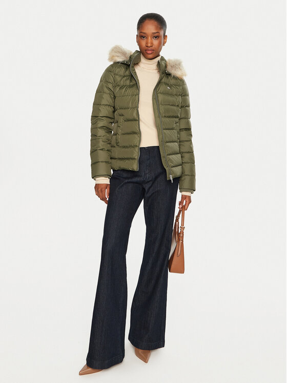 Tommy Hilfiger Tommy Hilfiger Pūkinė striukė DW0DW18312 Žalia Slim Fit