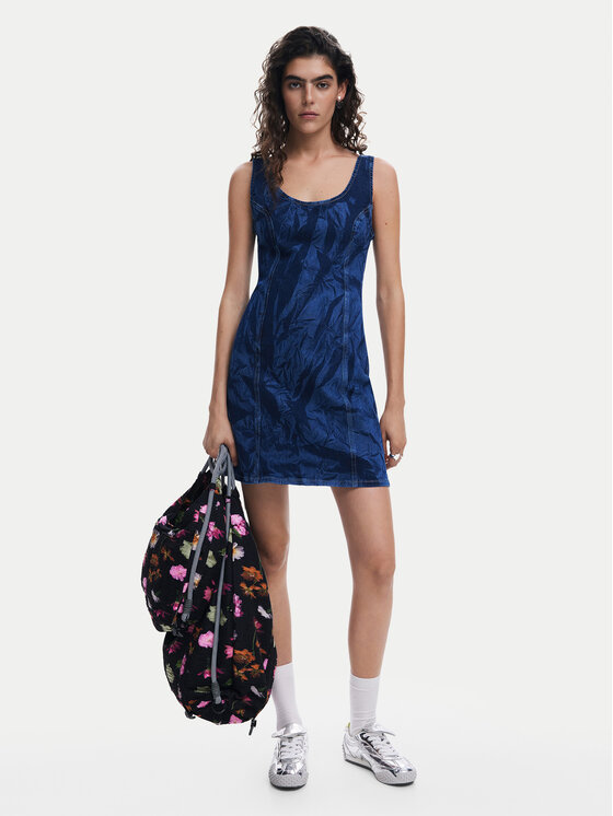 Desigual Desigual Дънкова рокля 25SWVD01 Тъмносин Slim Fit