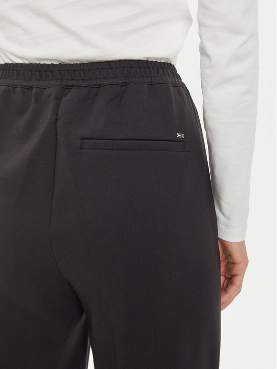 Tommy Hilfiger Tommy Hilfiger Hlače iz tkanine WW0WW43633 Črna Straight Fit
