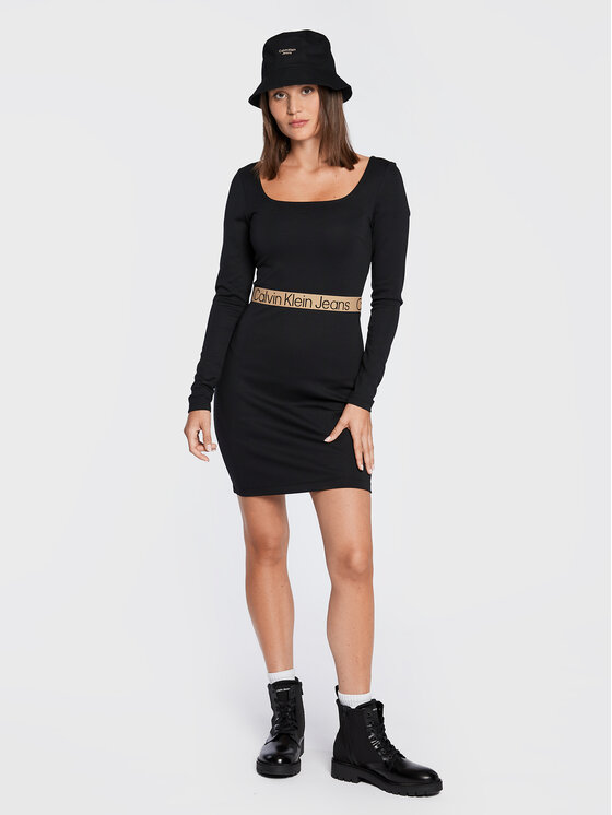 Calvin Klein Jeans Calvin Klein Jeans Každodenné šaty J20J220015 Čierna Regular Fit