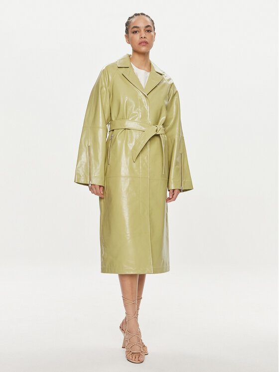 Herskind Herskind Palton din piele Puch 5129124 Verde Regular Fit