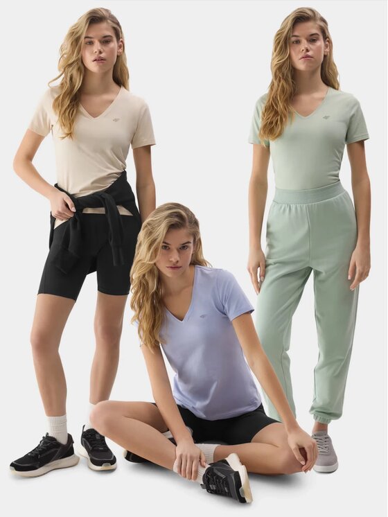 4F 4F Súprava tričiek 4FWSS25TTSHF3098-90S Farebná Regular Fit