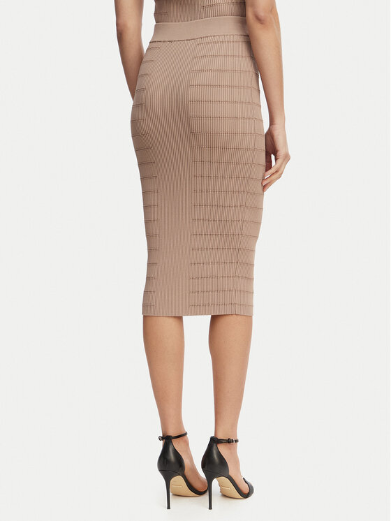 Guess Guess Пола тип молив W5YD66 Z0130 Кафяв Slim Fit