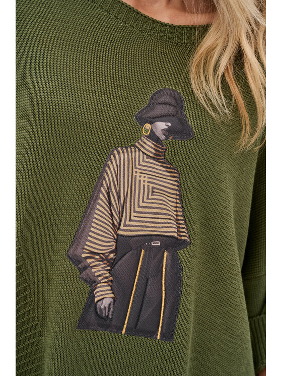 blue shadow blue shadow Sweter Likola Zielony Regular Fit