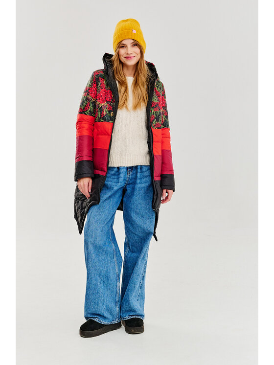NAOKO NAOKO Zimné bundy Red River Rock Červená Regular Fit