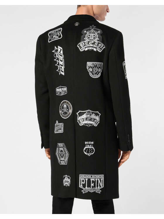 PHILIPP PLEIN PHILIPP PLEIN Płaszcz zimowy 24775 Czarny Regular Fit