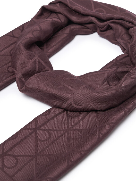Calvin Klein Calvin Klein Šál Emblem Aop Glossy Tonal Scarf LV04F8096G Bordová