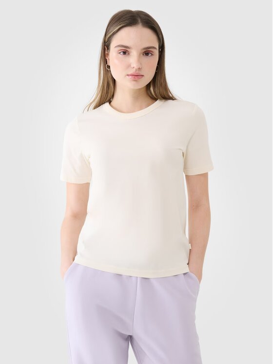 4F 4F T-shirt 4FWSS25TTSHF1991-11S Bianco Regular Fit
