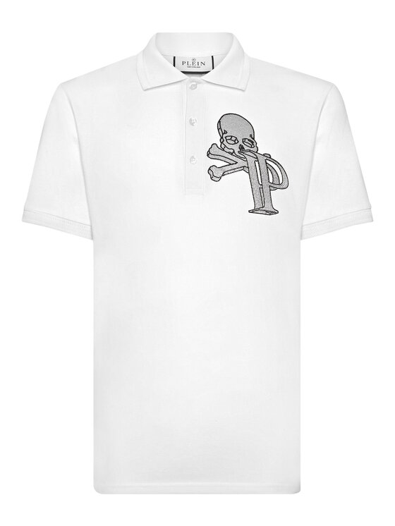 PHILIPP PLEIN PHILIPP PLEIN Polo 15473 Biały Slim Fit