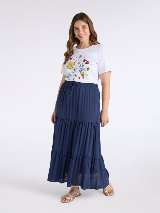 Fiorella Rubino Fiorella Rubino Spódnica maxi 1000L000513N034 Niebieski A-Line Fit