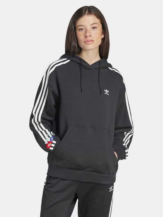 Black floral adidas hoodie online