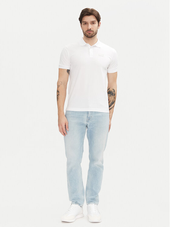 EA7 Emporio Armani EA7 Emporio Armani Polokošile 8NPF14 PJVQZ 0100 Bílá Regular Fit