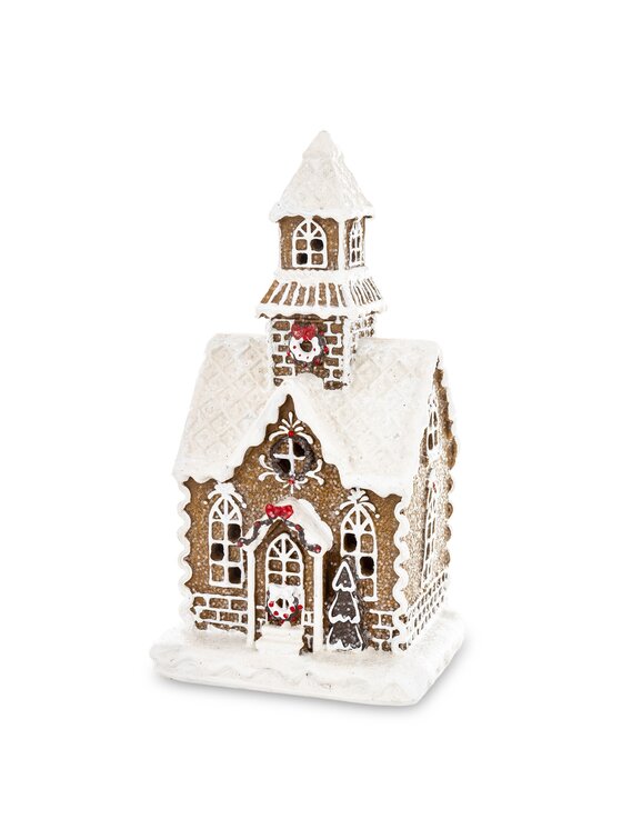 MIAhome MIAhome Figurka Dekoracja domek z piernika LED 22x12x10,5 cm z wieżyczką Kolorowy