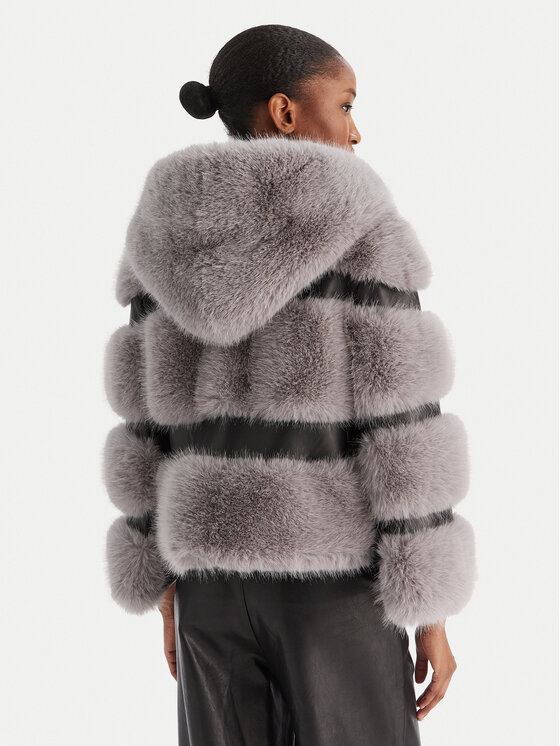 YES LONDON YES LONDON Pelzmantel ECO/031 Grau Regular Fit
