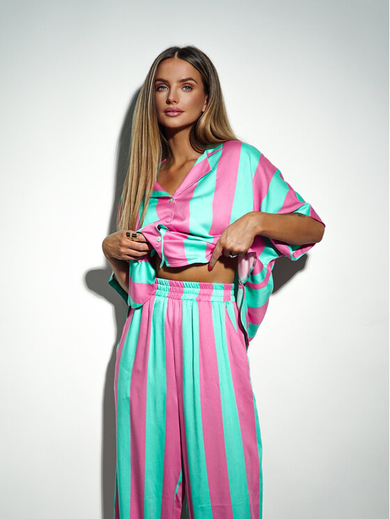 LilaLou LilaLou Piżama Gaby Zielony Regular Fit