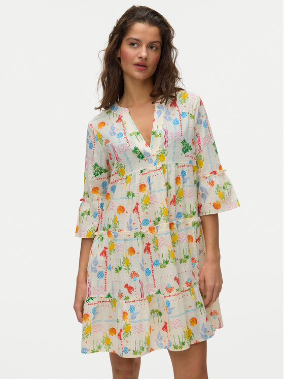 Vero Moda Vero Moda Sukienka letnia Elena 10357444 Żółty jasny Regular Fit