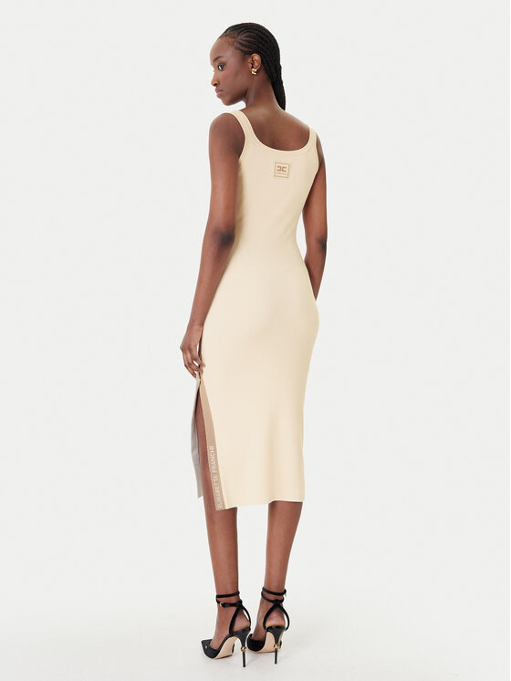 Elisabetta Franchi Elisabetta Franchi Strickkleid AM-03S-61E2 Beige Regular Fit