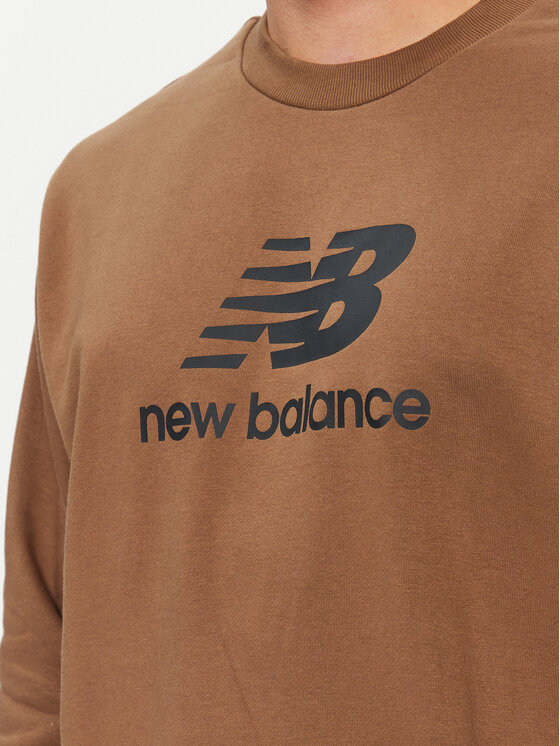 New Balance New Balance Jopa Essentials Stacked Logo French Terry Crewneck MT31538 Rjava Regular Fit
