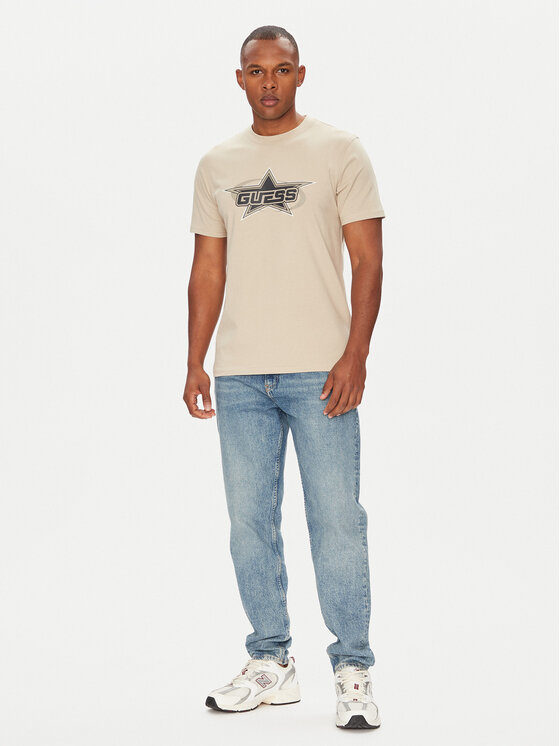 Guess Guess Tričko Z5YI02 I3Z14 Béžová Regular Fit