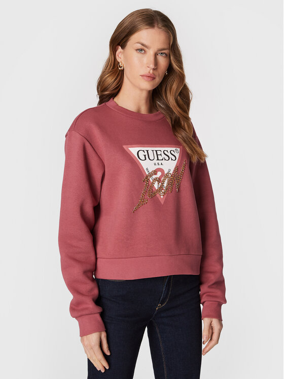 Guess Bluză Icon W2BQ18 KB683 Roz Regular Fit