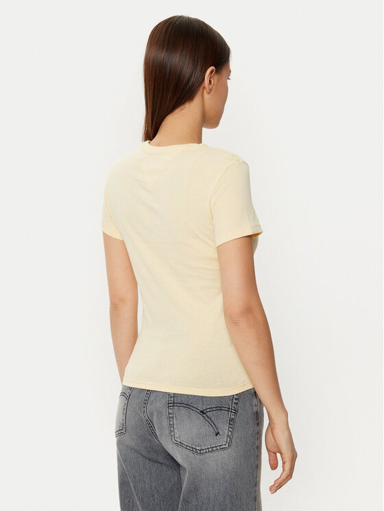 Tommy Jeans Tommy Jeans Póló DW0DW19447 Sárga Slim Fit