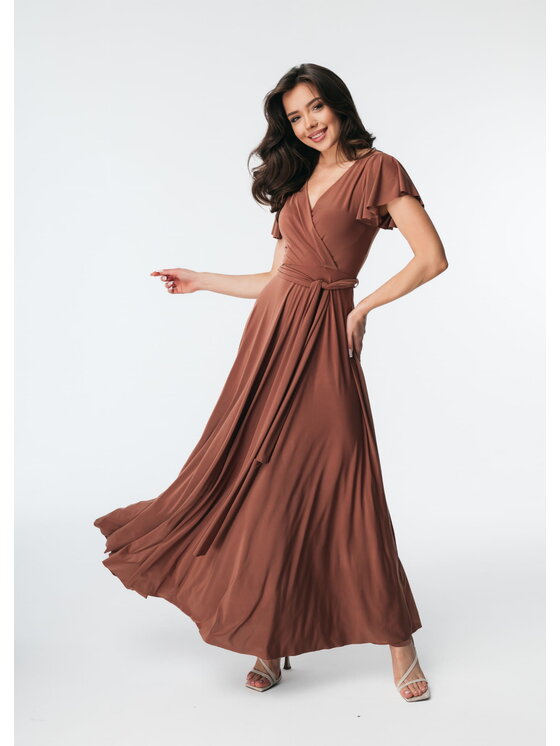 Aurora Aurora Sukienka wieczorowa Abelia karmel Brązowy Feminine Fit