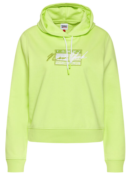 Tommy Jeans Felpa Tjw Flag DW0DW09947 Verde Regular Fit • Modivo.it