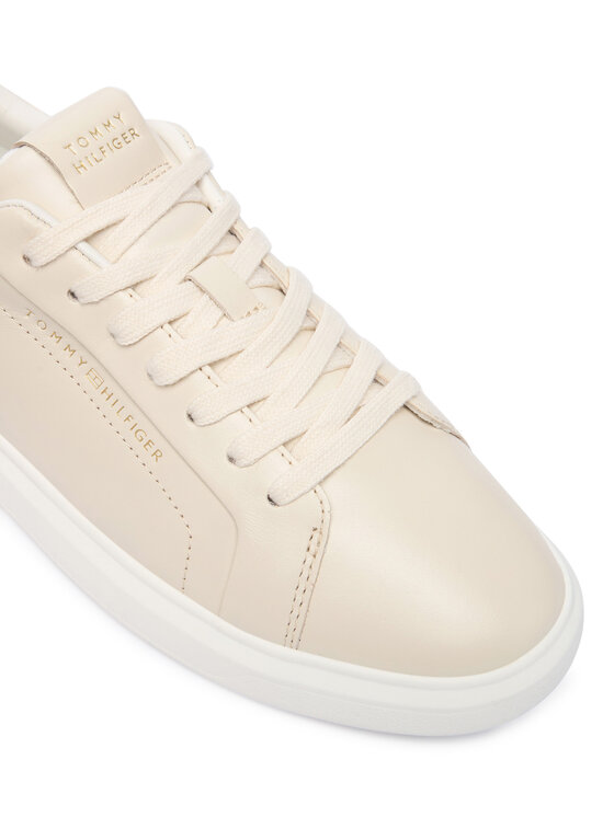 Tommy Hilfiger Tommy Hilfiger Sneakersy Icon Court Light Weight Shinny FW0FW08949 Écru