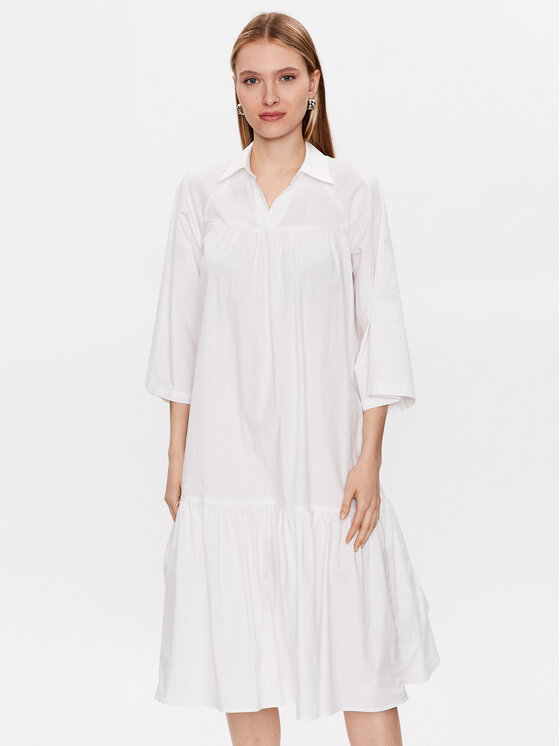 Moss Copenhagen Moss Copenhagen Košeľové šaty Danaya 17266 Biela Regular Fit