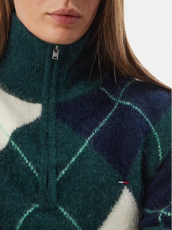 Tommy Jeans Tommy Jeans Maglione Fluffy DW0DW23351 Verde scuro Regular Fit