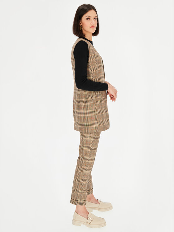 L’AF L’AF Kamizelka Ivi Brązowy Slim Fit