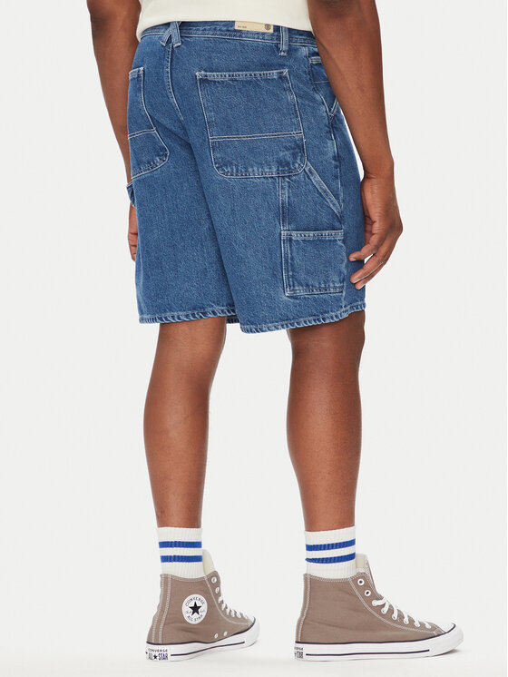 Element Element Pantaloni scurți de blugi Carpenter ELYDS00102 Albastru Relaxed Fit