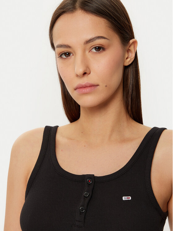 Tommy Jeans Tommy Jeans Top DW0DW19492 Schwarz Slim Fit
