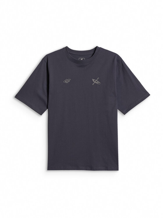 4F 4F T-Shirt ENJOY THE OUTDOORS Szary ciemny Loose Fit