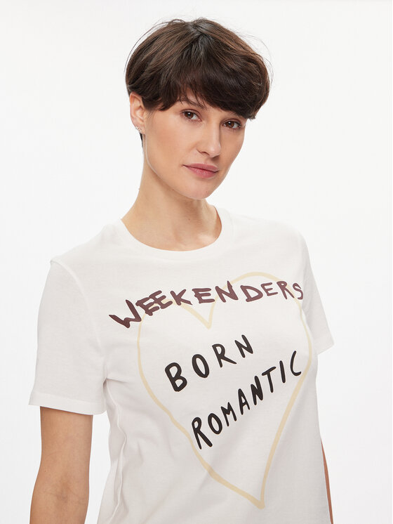 Weekend Max Mara Weekend Max Mara T-shirt Nervi 2415971051 Bianco Regular Fit