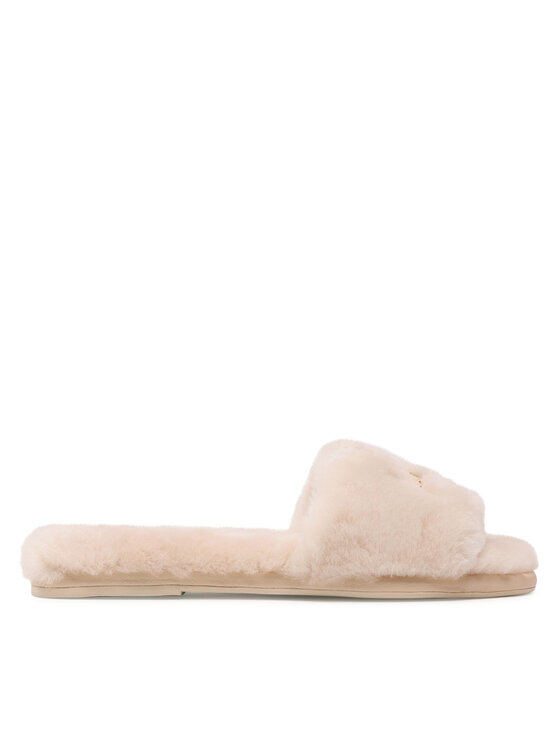 Tory Burch Tory Burch Παντόφλες Double T Shearling 83484 Μπεζ