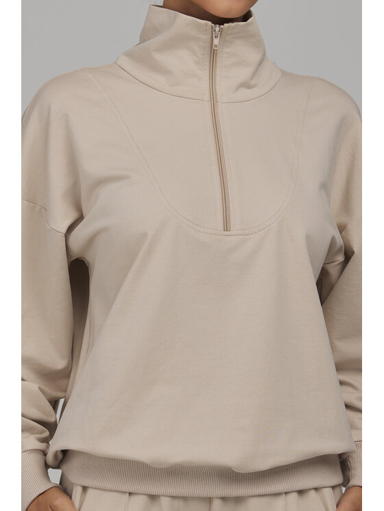 NIFE NIFE Mikina BL15 Béžová Relaxed Fit