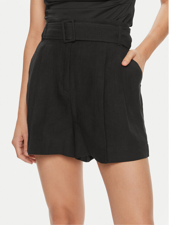 Marella Pantalon scurți din material Panama 2413141012 Negru Regular Fit