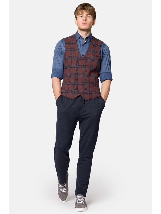 Lancerto Lancerto Kamizelka KA131223000014 Bordowy Slim Fit