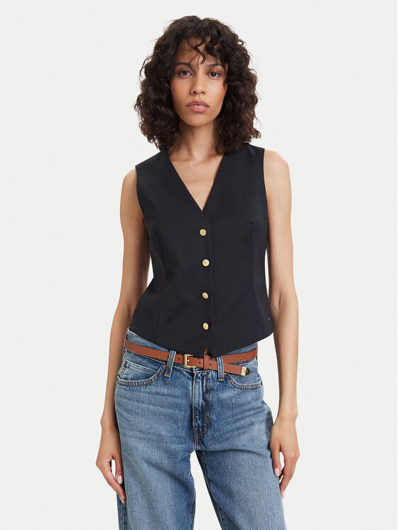 Tommy Hilfiger Vestă elegantă WW0WW48882 Bleumarin Regular Fit