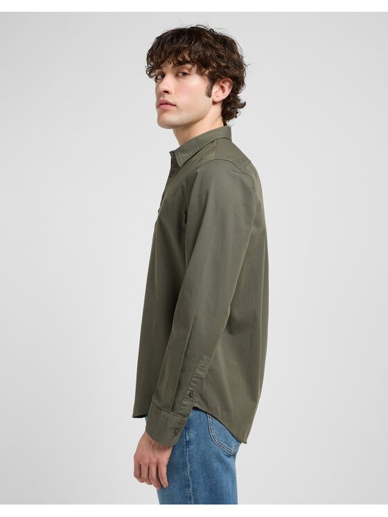 Lee Lee Koszula Patch Shirt Zielony Regular Fit
