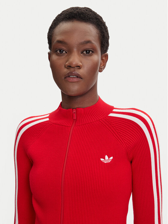 adidas adidas Bluza adicolor 3-Stripes JY2598 Czerwony Slim Fit