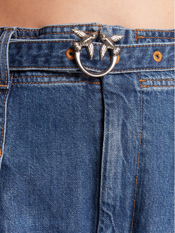 PINKO Pinko Pantaloni scurți de blugi Bubolare 1J112S Y1E6 Albastru Relaxed Fit