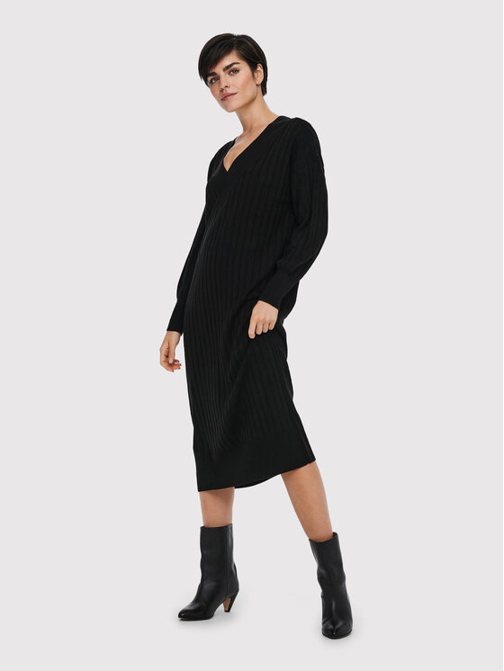 ONLY ONLY Sukienka dzianinowa New Tessa 15236372 Czarny Regular Fit