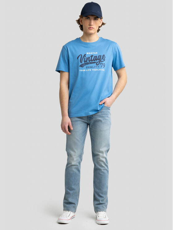 BIG STAR BIG STAR T-Shirt GRALIS_402_150 Niebieski Oversize